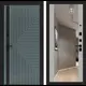 Входная дверь Labirintdoors Кредор правый 205x88см цвет серо-зеленый с патиной/грей софт с зеркалом ФЛЗ-1