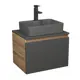 Комплект: тумба Bauedge Bau Dream Blackwood графит 60 BD2865 1 ящик раковина Cerama 48x37 темно-серая смеситель Hotel Black черный матовый
