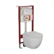 Комплект BAUEDGE NEO45700-BL0001-Q00010 6 в 1: инсталляция 45, унитаз безободковый Dream, сиденье дюропласт, кнопка Dream, белая