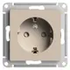 Розетка встраиваемая Systeme electric AtlasDesign ATN001245 с заземлением и шторками цвет песочный 2 шт.