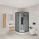 Душевая кабина NG-6901-01G BLACK 90x90x210 низкий поддон 16 см