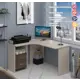 Стол Мэрдэс СКЛ-Угл 130 КШ-Ч ЛЕВ 120x77x130 см лдсп цвет карамель, ясень шимо темный