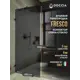 Душевая перегородка Doccia GLASS990ks/GRMT/4CHROMEGL 99x195см черный профиль