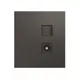 Розетка для телевизора и компьютера встраиваемая Kranz Strong KR-78-0722-6 RJ45 цвет графит