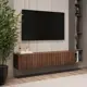 Тумба под телевизор Puzzlemebel Камелия 150x30x27 см ЛДСП цвет коричневый