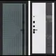 Входная дверь Лабиринт Кредор левый 205x88см цвет серо-зеленый с патиной/белый софт рельеф с зеркалом П32