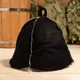 Шапка для бани из овчины Классика скорняжный шов черный