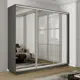 Шкаф-купе Мебельная Компания Е1 3 дверный 220x210x45 см зеркала 9 полок ЛДСП цвет серый