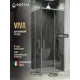 Душевой уголок Doccia GLASS90y/GR/5CHMT угол 90x90см хромированный профиль эффект стекла прозрачный