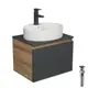 Тумба под раковину Bauedge Blackwood BD2686 подвесная 60см с раковиной, смесителем цвет графит, белый, черный матовый, черный