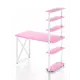 Стол Solarius loft с 5 полками столешница 40 мм 60x145x110 см крестообразные ножки сосна цвет розовый