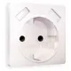Накладка для розетки с заземлением со шторками 2USB A+A Ambrella volt Alfa AP2090 цвет жемчуг