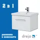 Тумба под раковину подвесная Dreja 77-0201W-com 61см цвет белый, с раковиной