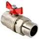 Кран шаровой с американкой прямой Valtec 512260 PN25 1 1/4" ВР-НР латунь ручка бабочка