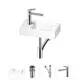 Мини-раковина для ванной или туалета Wellsee WC Area 202011817 с донным клапаном, сифоном и смесителем