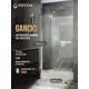 Душевая дверь Doccia GLASS120pd/GL/4CHROMEGL 120см эффект стекла прозрачное закаленное стекло распашной