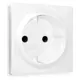 Накладка для розетки с заземлением со шторками Ambrella volt Alfa AP1070 цвет белый глянец