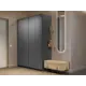 Шкаф распашной Мебельная компания е1 LCKS2_GR_SH_2M1_1600_BT 162x220x52.5 см ЛДСП цвет серый диамант