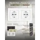 Розетка двойная встраиваемая с рамкой Arte milano SET06-2-40-1x2.white с заземлением цвет белый