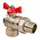 Кран шаровой с американкой угловой Valtec 509460 PN40 3/4" ВР-НР латунь ручка бабочка
