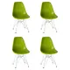 Комплект кухонных стульев 4 шт Dobrin Dsr lmzl-pp638a 46x46x53.5 см пластик цвет салатовый ножки хром