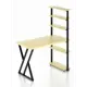 Стол Solarius loft с 5 полками столешница 40 мм 60x145x140 см черные металлические Z-образные ножки сосна цвет ванильный