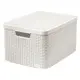 Корзинка для хранения в ванной комнате Curver Style L 44.5x33x24.8 см пластиковая с крышкой цвет коричневый