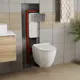 Комплект BAUEDGE E458103-BL0002-PRO-E00101 6 в 1: инсталляция IDEAL, унитаз безободковый Dream 53, сиденье быстросъемное микролифт, кнопка Strike