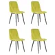 Комплект кухонных стульев 4 шт Dobrin Chilly rombo a006 46x46x55 см велюр цвет лайм/черный