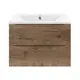 Тумба с раковиной из искусственного камня Vincea Mia 60 подвесная V.Oak White цвет тумбы коричневый