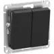 Выключатель встраиваемый Systeme electric AtlasDesign ATN441051 2 клавиши цвет черный