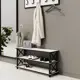 Обувь Make mebel 100x49x30 см 3 полки металл цвет черный белый Обувница Лофт1000x300x490 9005 муар БЕЛ