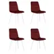 Комплект кухонных стульев 4 шт Dobrin Chilly a 005 46x46x55 см велюр цвет бордовый ножки белые