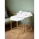 Журнальный столик Мебелик МеталлАрт М003 белый мрамор/золото, 60x50 см
