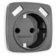 Накладка для розетки с заземлением и со шторками 2USB A+A Ambrella volt Omega OP6590 цвет антрацит серый