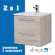 Тумба под раковину подвесная Dreja 77-0102D-com 57.5см цвет дуб кантри, с раковиной