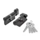 Цилиндровый механизм Fuaro (200 ZM/70) 2000ZM Knob 70 (30+10+30) BL-24 черный 5Key с вертушкой