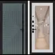 Входная дверь Labirintdoors Кредор левый 205x88см цвет серо-зеленый с патиной/сандал белый с зеркалом П18