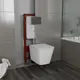 Комплект BAUEDGE E458103-BS0002-PRO-E00121 6 в 1: инсталляция IDEAL, унитаз безободковый Stil 51, быстросъемное сиденье микролифт, кнопка Strike Gun