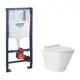 Инсталляция GROHE Rapid SL с клавишей хром и унитаз подвесной безободковый ADT 48x36Vortex микролифт белый глянцевый конус