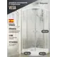Душевой уголок Belgranio Vesa Br0000061805 1/4 круга с поддоном 90x90см профиль белый эффект стекла структурный