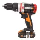 Дрель-шуруповерт аккумуляторная бесщеточная ударная Worx WX354, 20 В Li 1x2 Ач