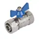 Кран шаровой прямой Tim BV206-02FN DN15 PN20 1/2"x16 мм ВР латунь ручка бабочка
