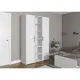 Шкаф распашной Клик мебель Мико 128x205x48 см ЛДСП цвет белый