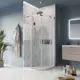 Душевой уголок Belbagno MARINO MARINO-R-2-90-C-Cr полукруг 90x90см серебристый блеск профиль эффект стекла прозрачное закаленное стекло