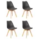 Комплект кухонных стульев 4 шт Dobrin Jerry soft lmzl-pp635 49x49x54 см пластик цвет темно-серый