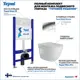 Комплект Teymi F00674: Инсталляция Aina 50, клавиша смыва Helmi хром, унитаз Vitra Pro