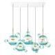 Светильник подвесной светодиодный Loft It Bolle 2027-s5 blue 10.83 м² теплый белый (желтый) свет цвет золото/прозрачный/голубой