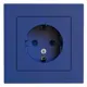 Розетка встраиваемая Systeme electric AtlasDesign ATN001144 с заземлением и шторками цвет аквамарин
