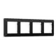 Рамка для розеток и выключателей Ambrella volt Alfa Line AF110704 4 поста цвет черный матовый